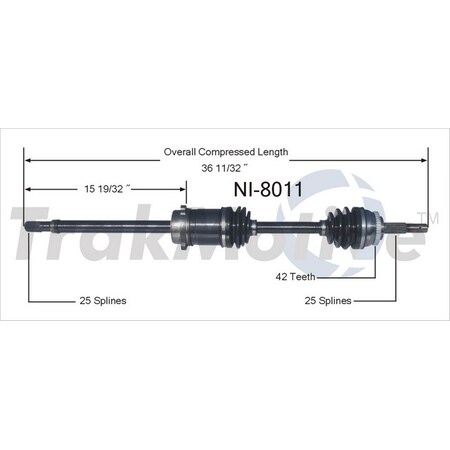 Surtrack Axle Cv Axle Shaft, Ni-8011 NI-8011
